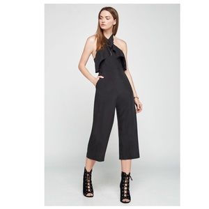 Faux Suede Halter Jumpsuit